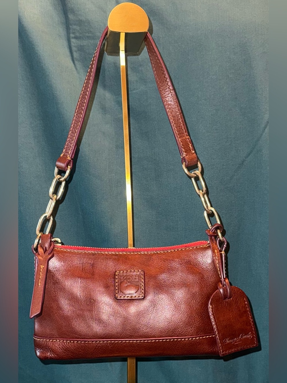 Dooney & Bourke Florentine Leather Lizie Chestnut Color Shoulder Bag